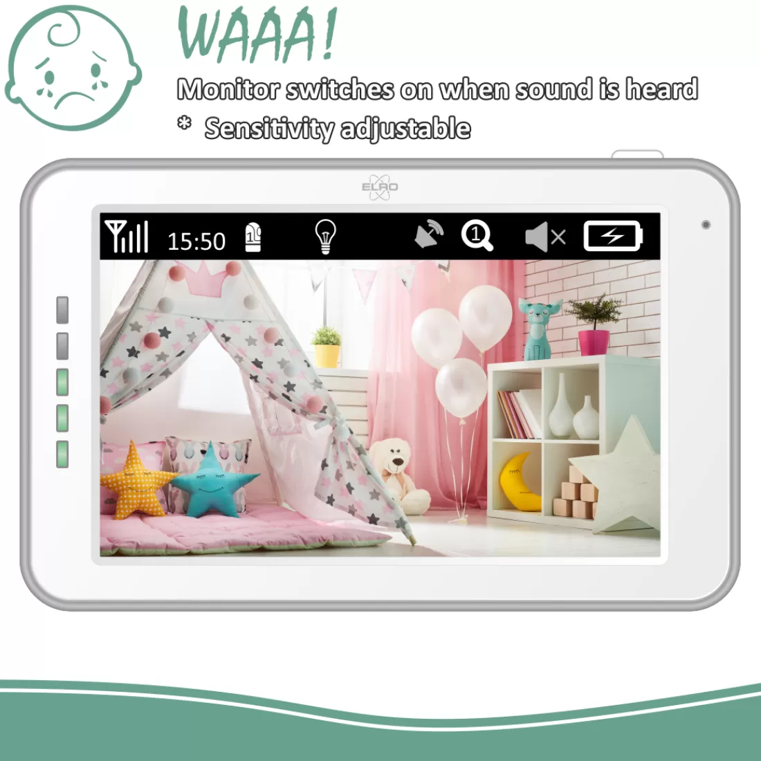 Babyfoon met extra camera's*ELRO Baby Monitor Royale Hd Babyfoon Met 12,7 Cm Touchscreen En App - Met Twee Extra Babyfoons (Bc3000-3)