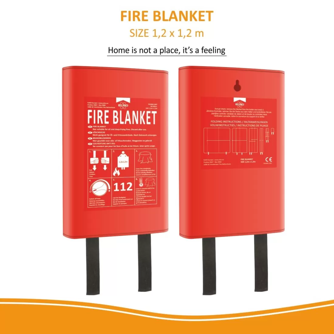 Blus-/branddekens*ELRO Blusdeken 1.20M X 1.20M – Hardcover Hoes (Fb1300)