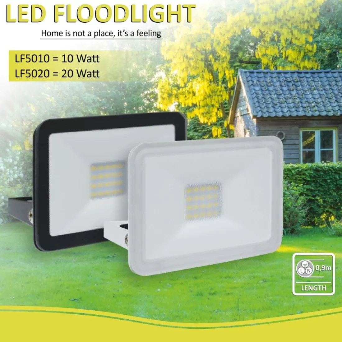 Floodlight | Buitenlamp led*ELRO Design Led Buitenlamp 20 Watt - Wit (Lf5020)