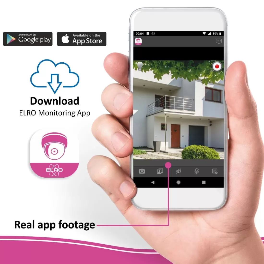 Draadloze camera's*ELRO Draadloze Hd Beveiligingscamera Set Met 7" Scherm En App (Cz30Rips)
