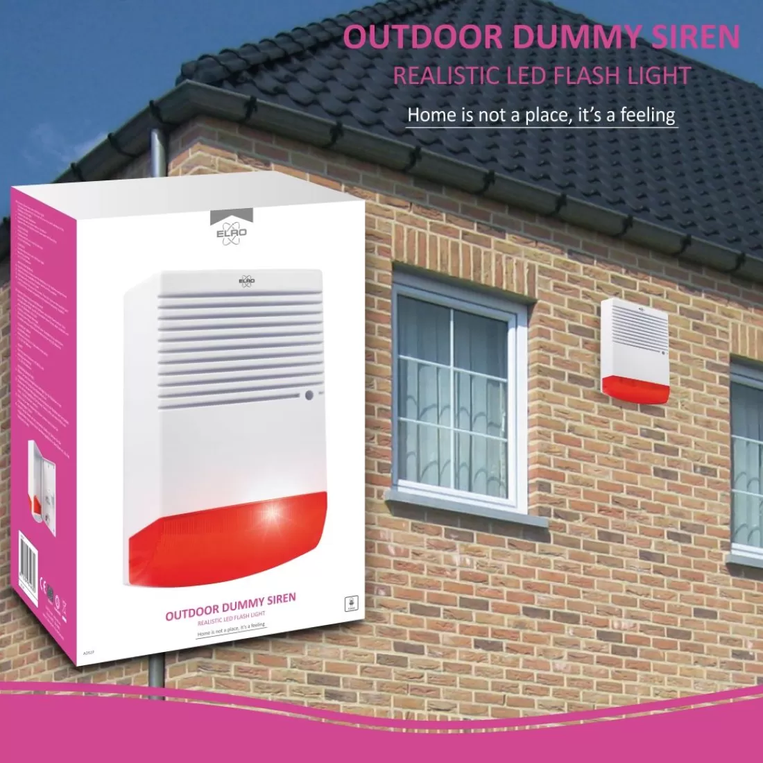 Dummy alarm*ELRO Dummy Alarmsirene Met Knipperend Led Licht (Ads1F)