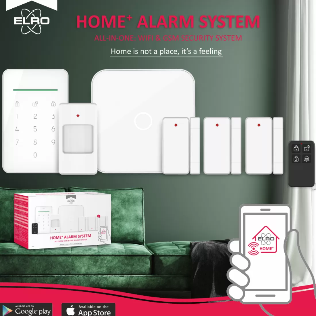 Alarmsysteem zonder meldkamer | Alarmsysteem Home+*ELRO As90S Home+ Slim Draadloos Alarmsysteem – Wifi – Gsm Functie – Als Beste Getest (As90S)