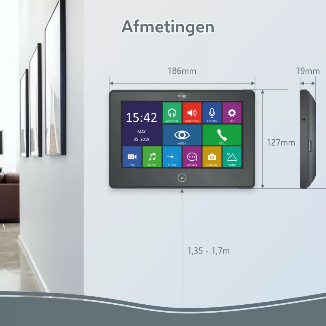 Video deur intercom | Deurintercom met camera*ELRO Pro Pv40 Full Hd Video Deur Intercom Systeem - 2 Appartementen (Pv40)