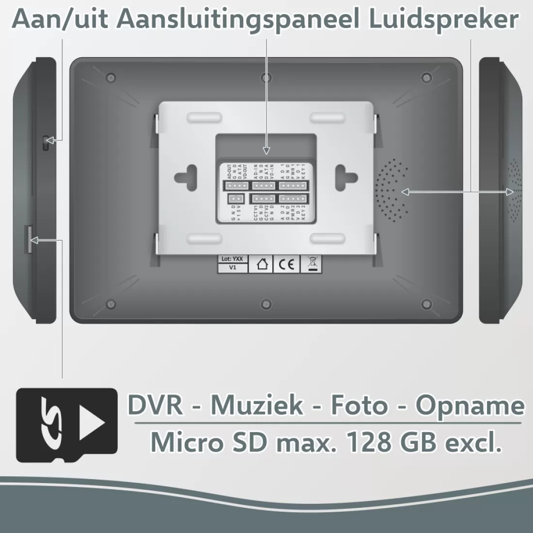 Video deur intercom | Deurintercom met camera*ELRO Pro Pv40 Full Hd Video Deur Intercom Systeem - 2 Appartementen (Pv40)