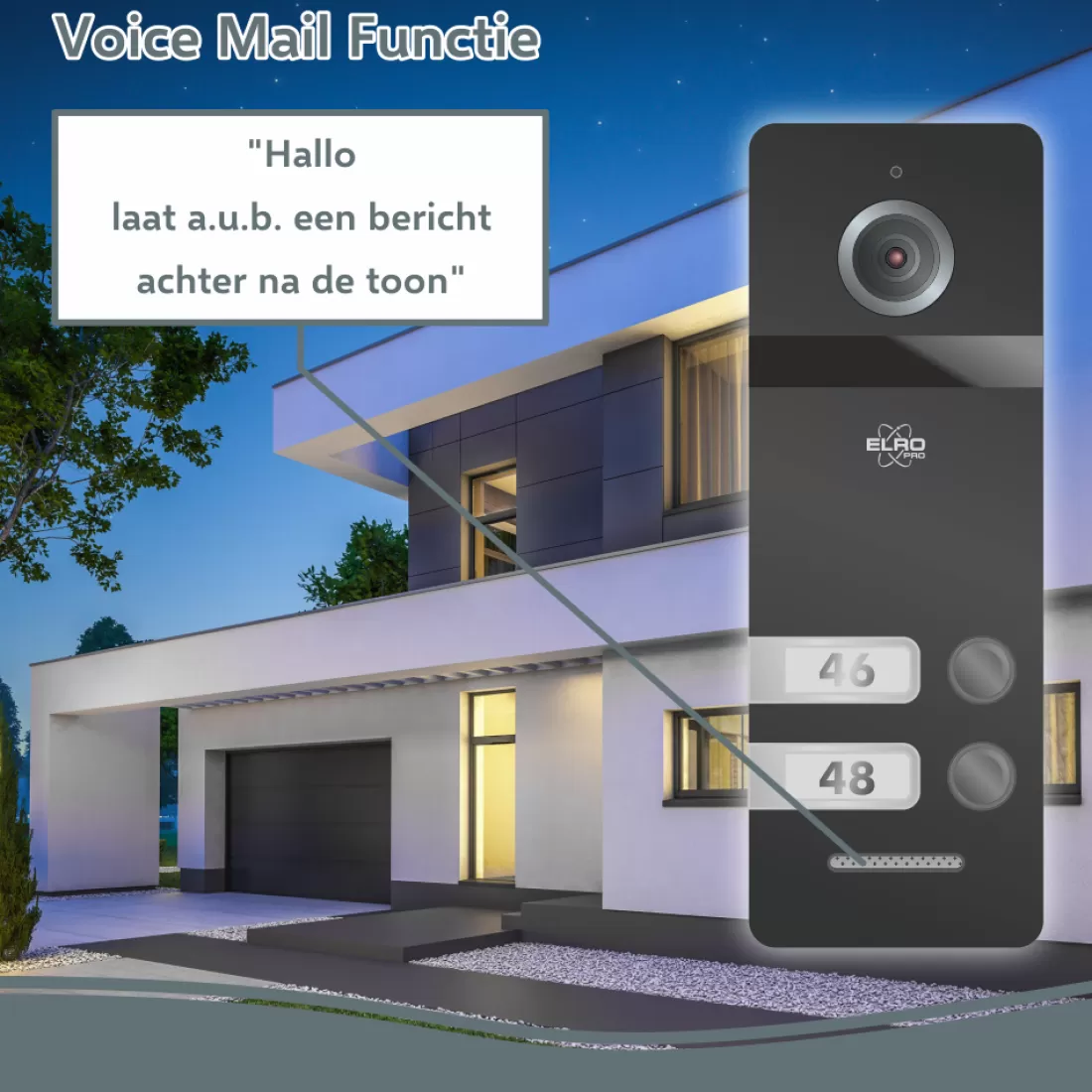 Video deur intercom | Deurintercom met camera*ELRO Pro Pv40 Full Hd Video Deur Intercom Systeem - 2 Appartementen (Pv40)