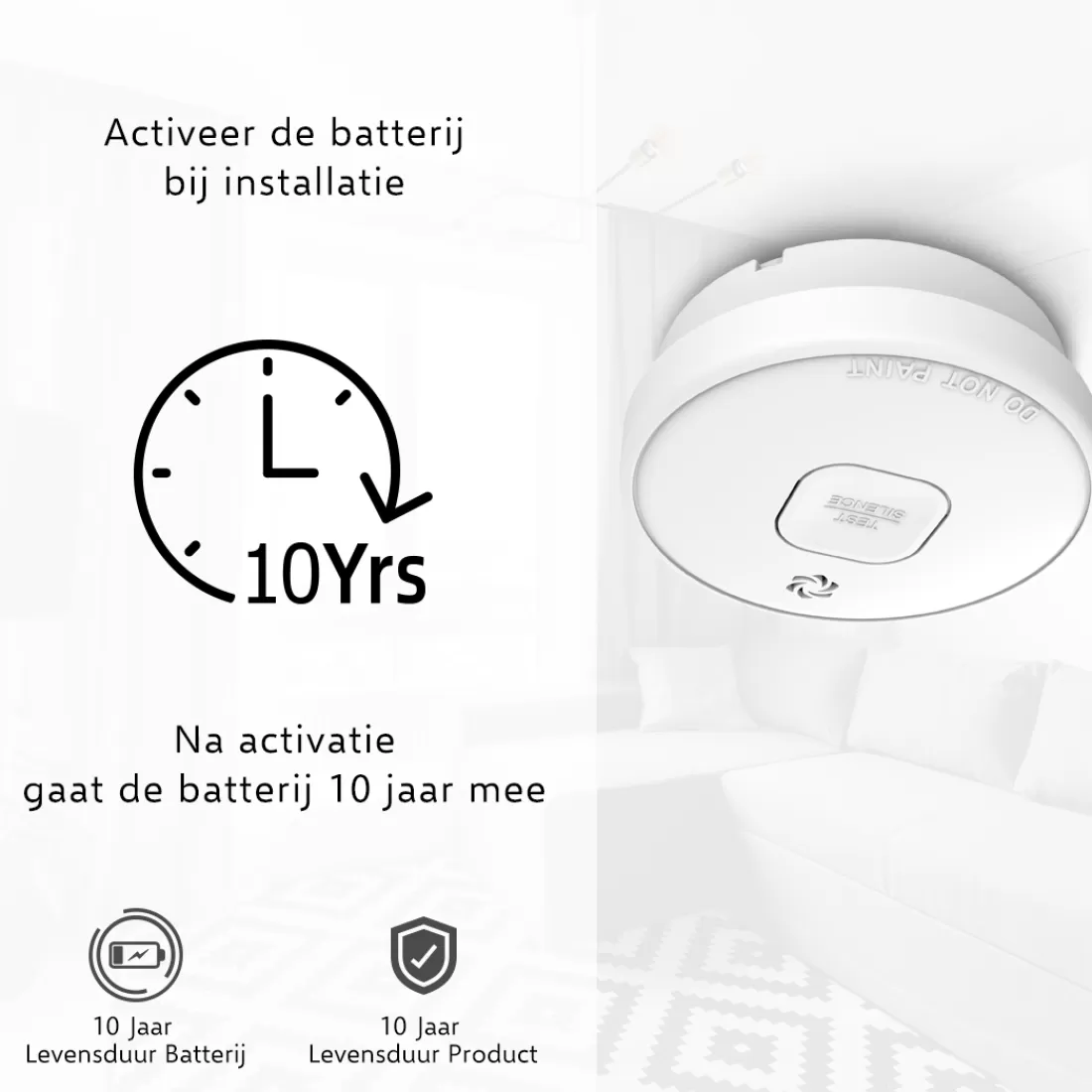 Rookmelders*ELRO Rookmelder Met 10 Jaar Batterij – 10 Jaar Sensor - Voldoet Aan Europese Norm En14604 (Fs2010)