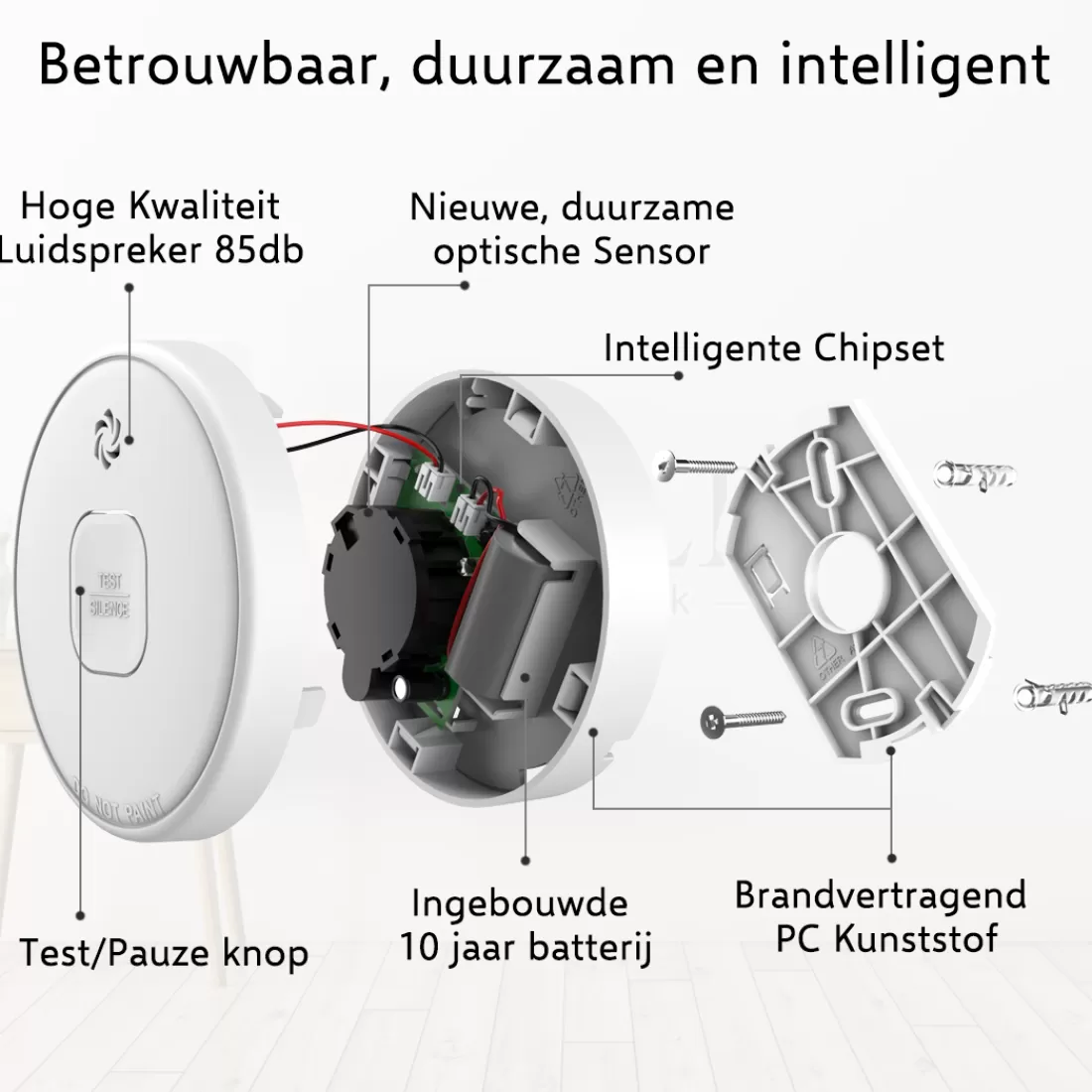 Rookmelders*ELRO Rookmelder Met 10 Jaar Batterij – 10 Jaar Sensor - Voldoet Aan Europese Norm En14604 (Fs2010)