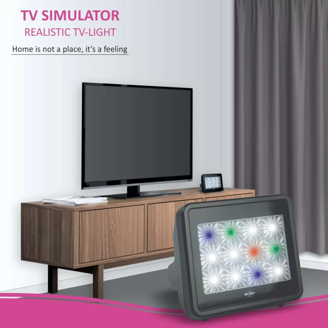 Dummy alarm*ELRO Tv Simulator Anti Inbraak En Diefstal Met Led Verlichting (Adtv4)