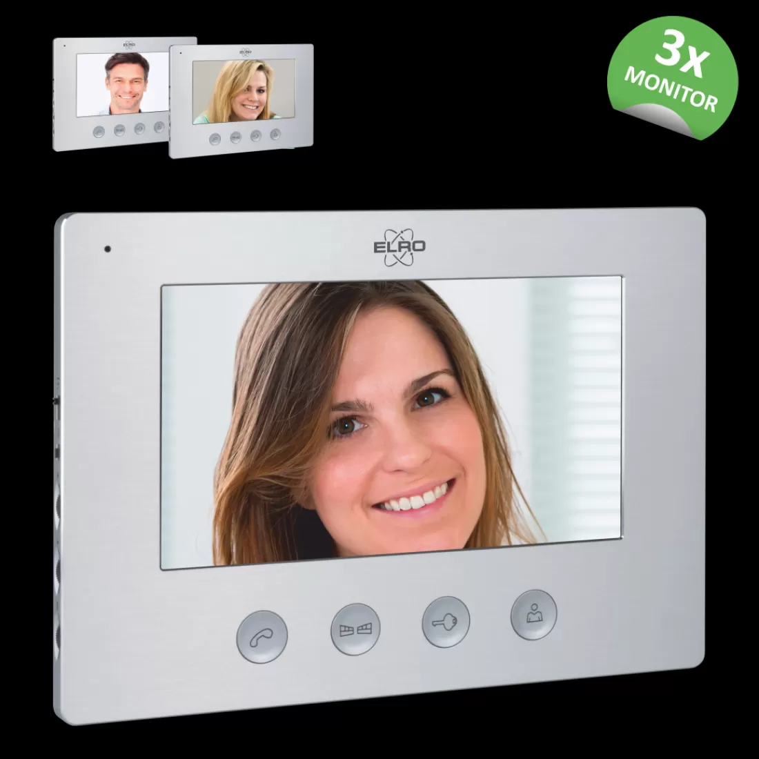 Video deur intercom | Deurintercom met camera*ELRO Video Deur Intercom - 3 Appartementen - Met 3 X 7 Inch Kleurenscherm (Dv477W3)